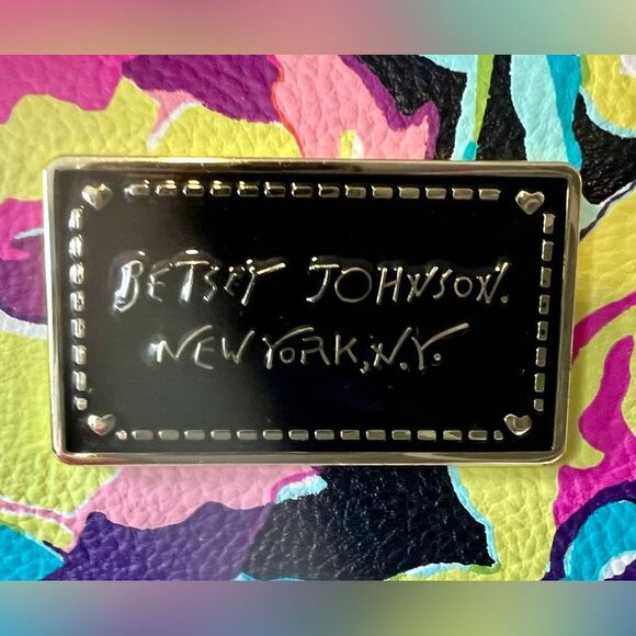 Betsey Johnson Pink and Black Satchel with Floral Design - Picture 6 of 12